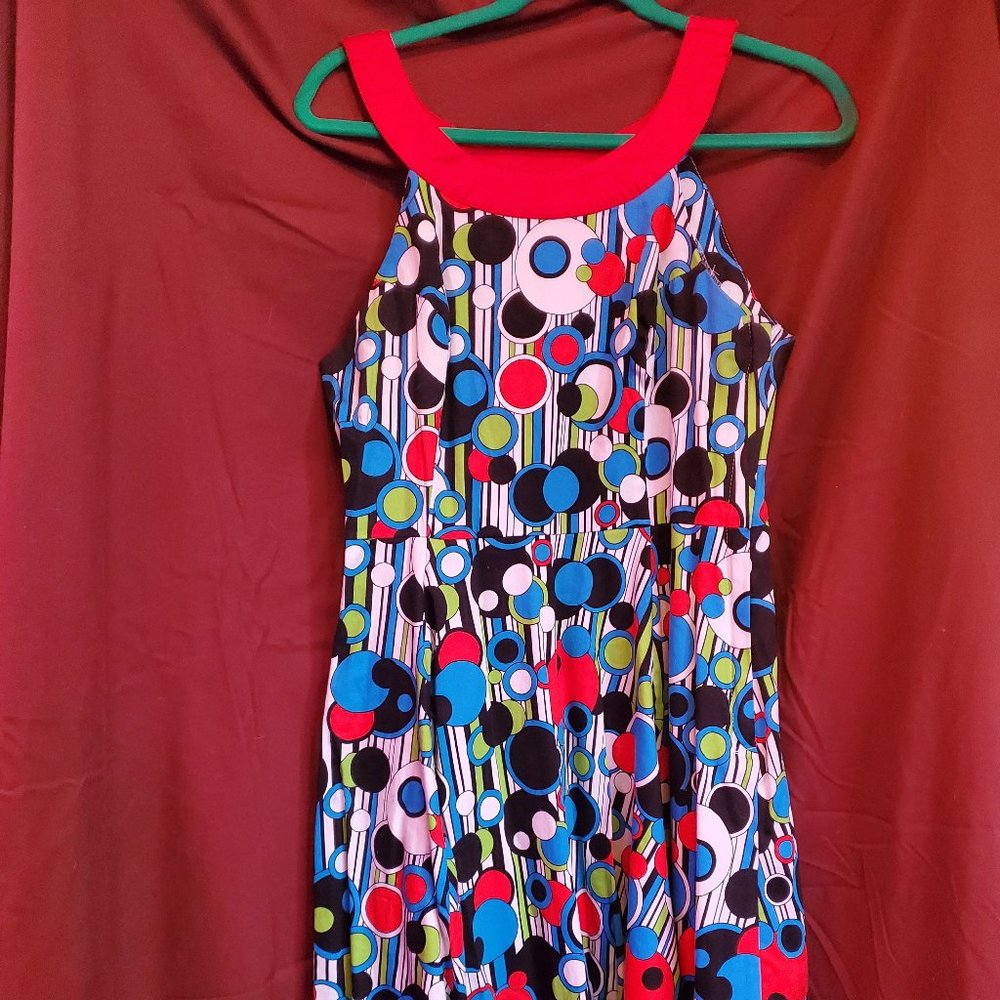 NWOT HEARTS & ROSES LONDON | Turquoise & Red A-Line Dress